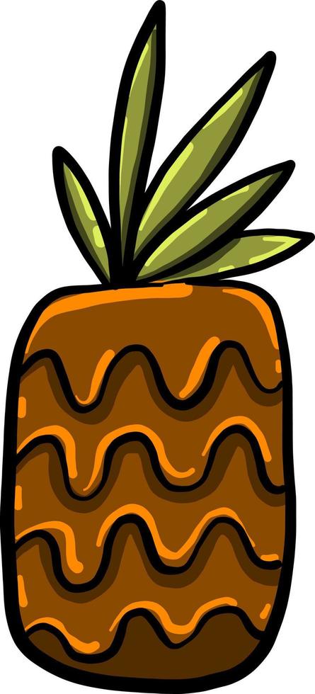 Pineapple fruit, illustration, vector on white background