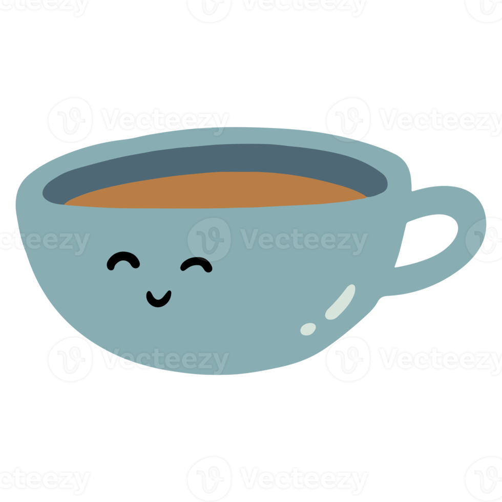 Tasse Happy Coffee Character Illustration Design. png