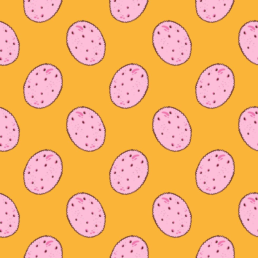 Amazing cookie,seamless pattern on yellow background. vector