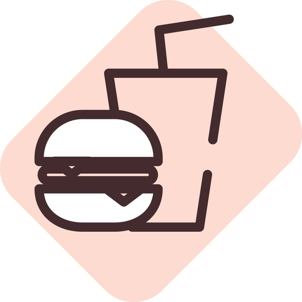 Fast food addiction, illustration, vector on a white background.