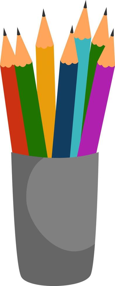 bolígrafos de colores, ilustración, vector sobre fondo blanco.