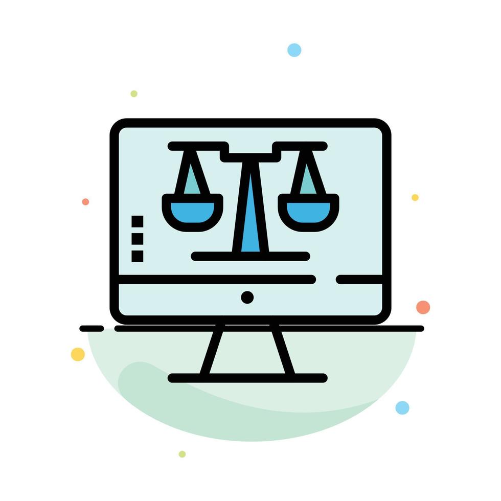 plantilla de icono de color plano abstracto de pantalla de tecnología informática en línea de ley digital vector
