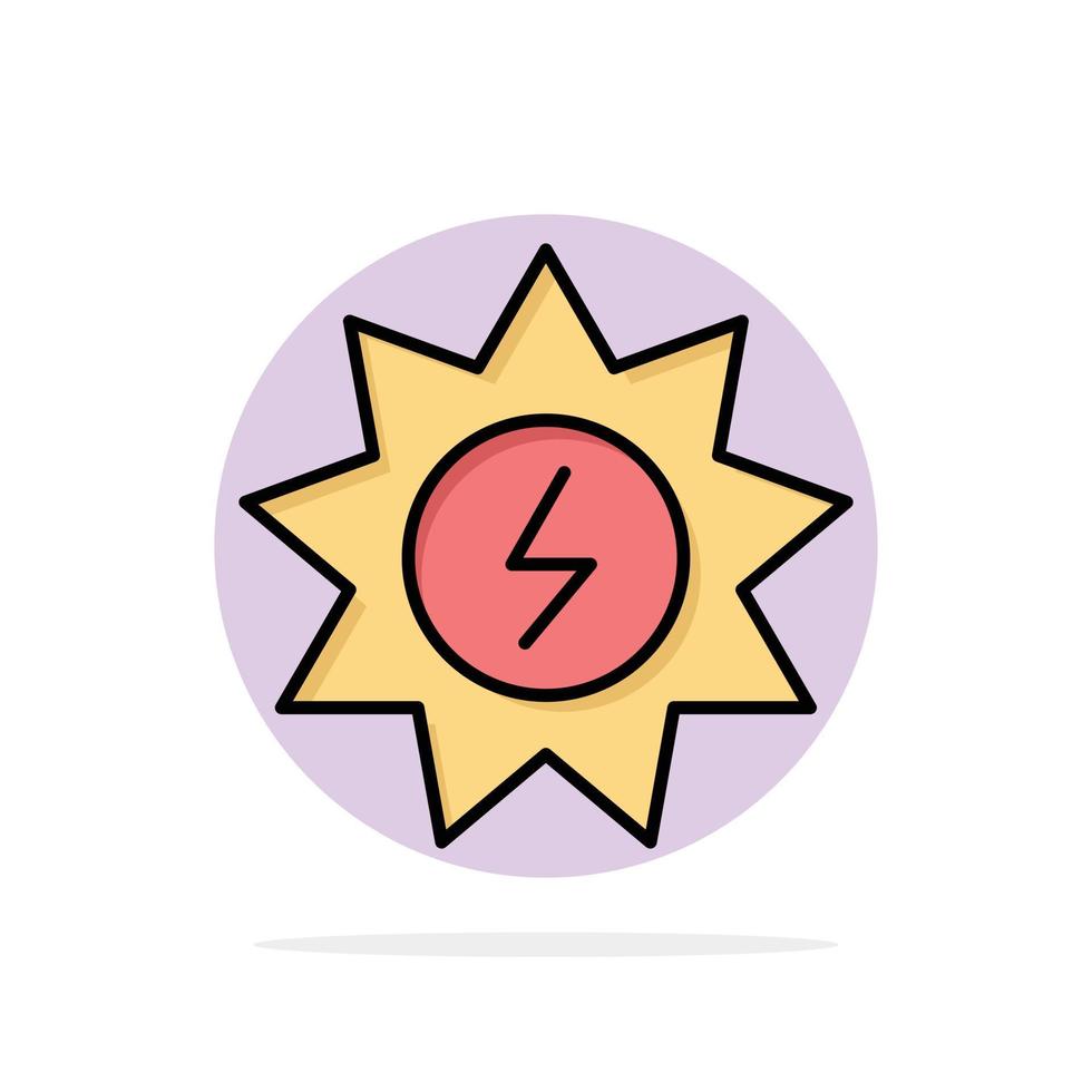 icono de color plano de fondo de círculo abstracto de energía de energía solar de energía vector