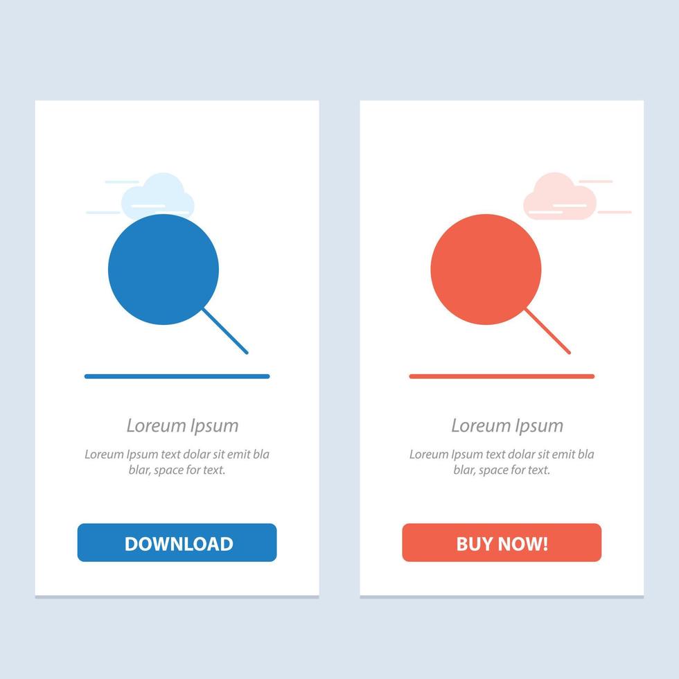 Search Research Basic Ui  Blue and Red Download and Buy Now web Widget Card Template vector