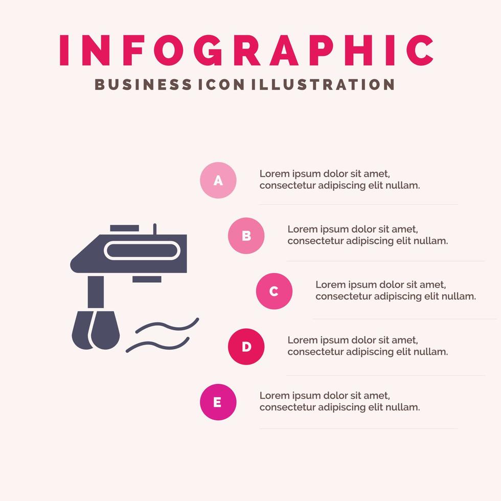 Mixer Kitchen Manual Blender Infographics Presentation Template 5 Steps Presentation vector