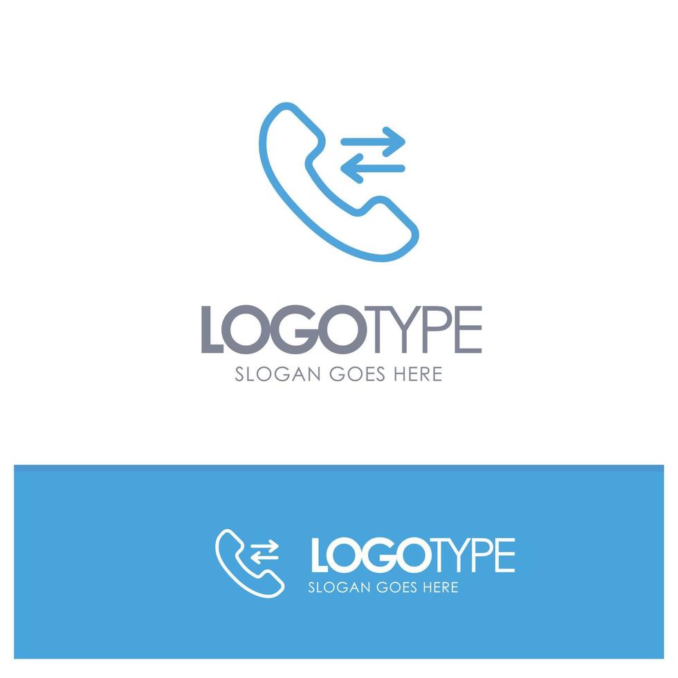 Answer Call Contact us Blue outLine Logo with place for tagline vector
