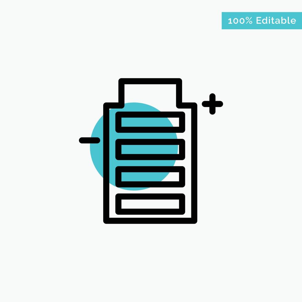 Battery Ecology Energy Environment turquoise highlight circle point Vector icon