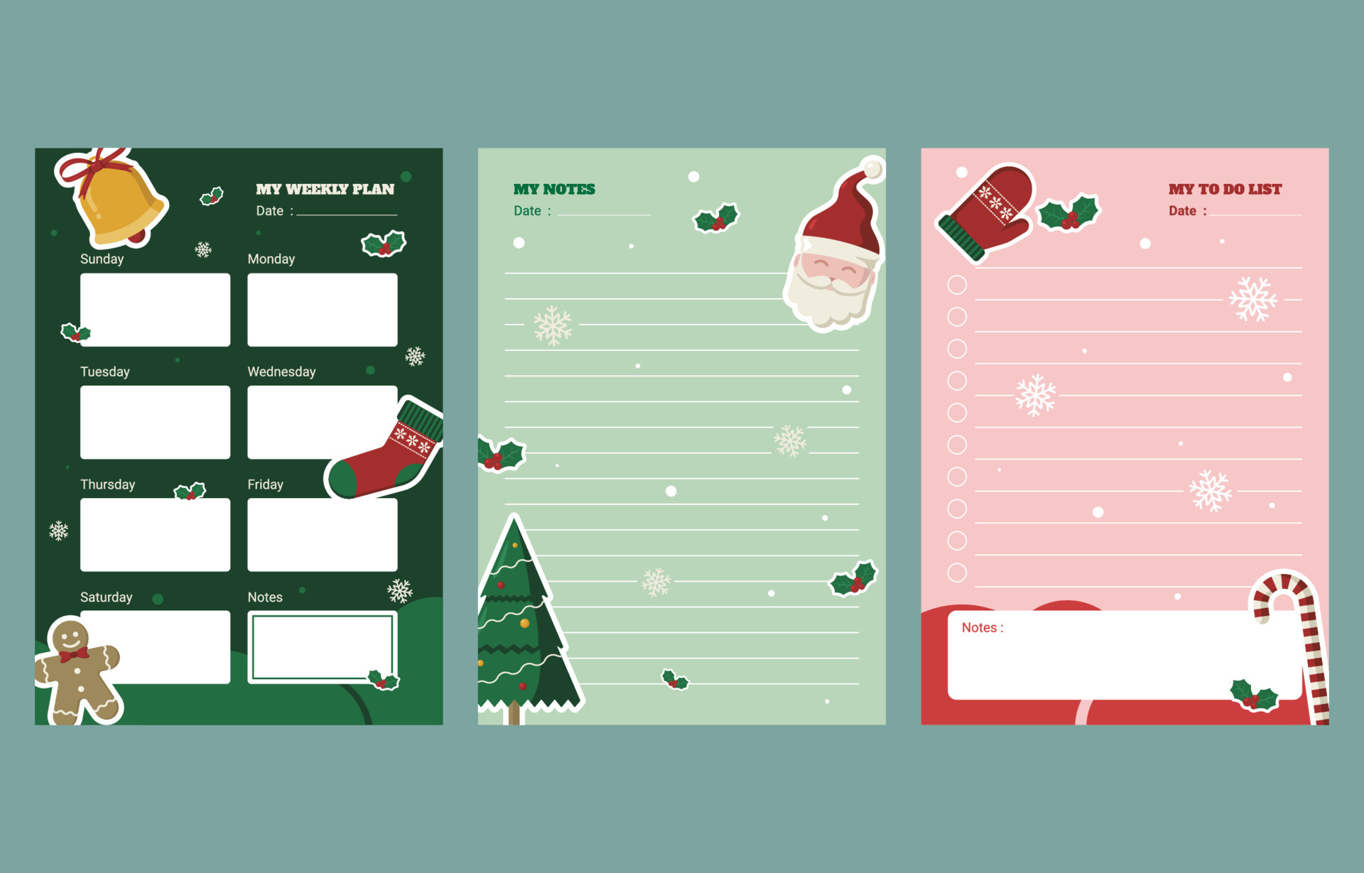 Christmas Journal Template 13473247 Vector Art at Vecteezy