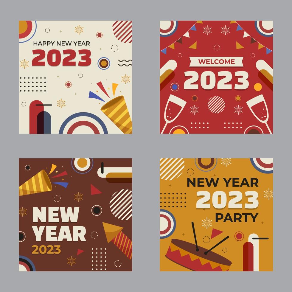 New Year Party Social Media Post vector