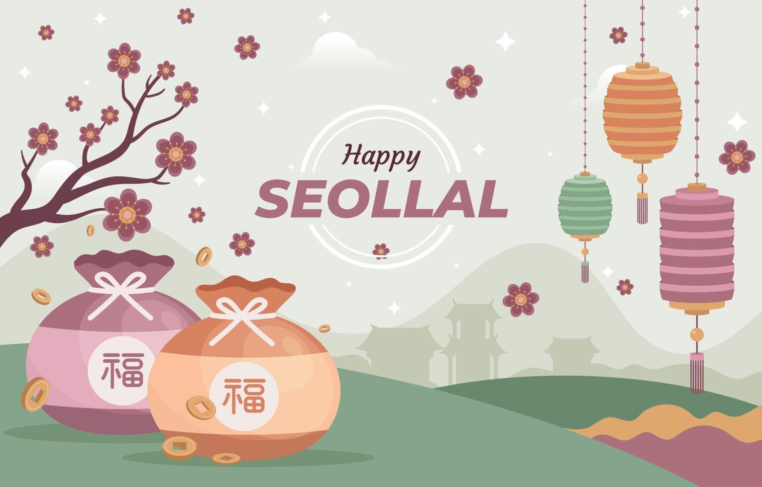 Korean New Year Known as Seollal vector