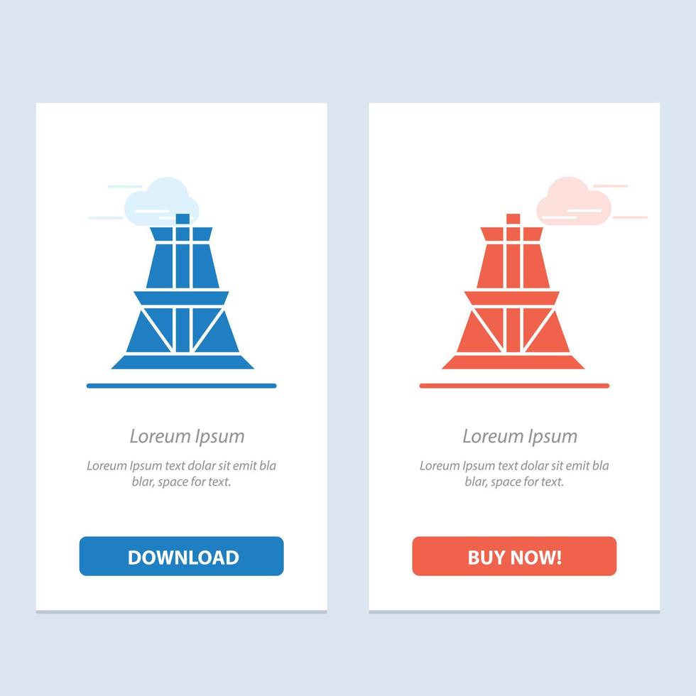 Electrical Energy Transmission Transmission Tower  Blue and Red Download and Buy Now web Widget Card vector