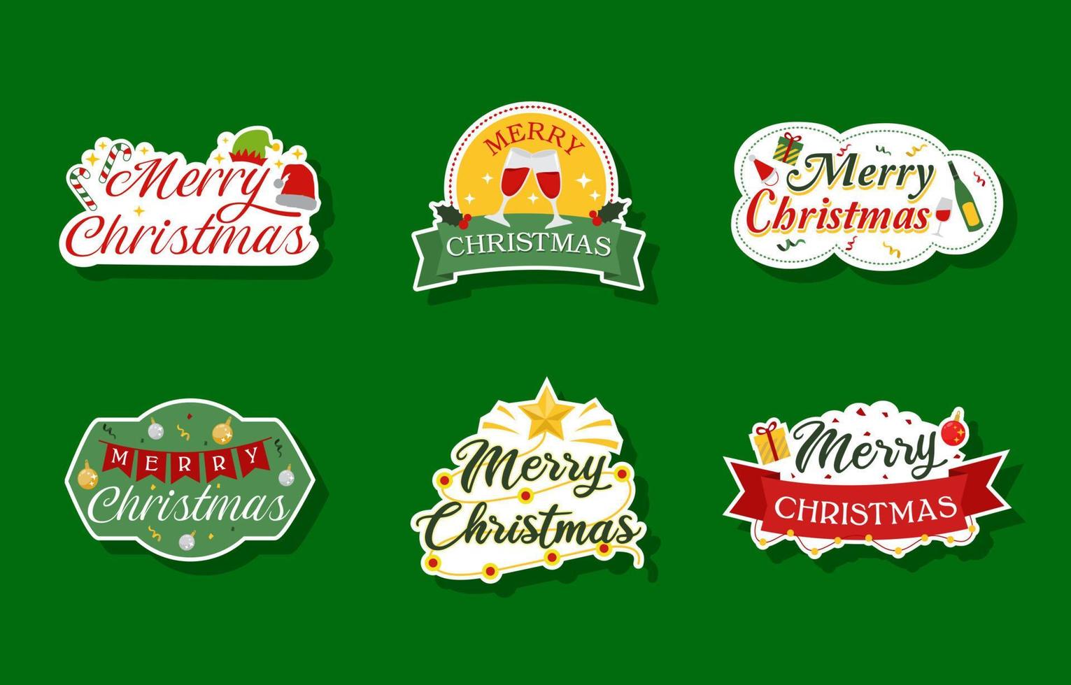 Cute Christmas Party Set vector