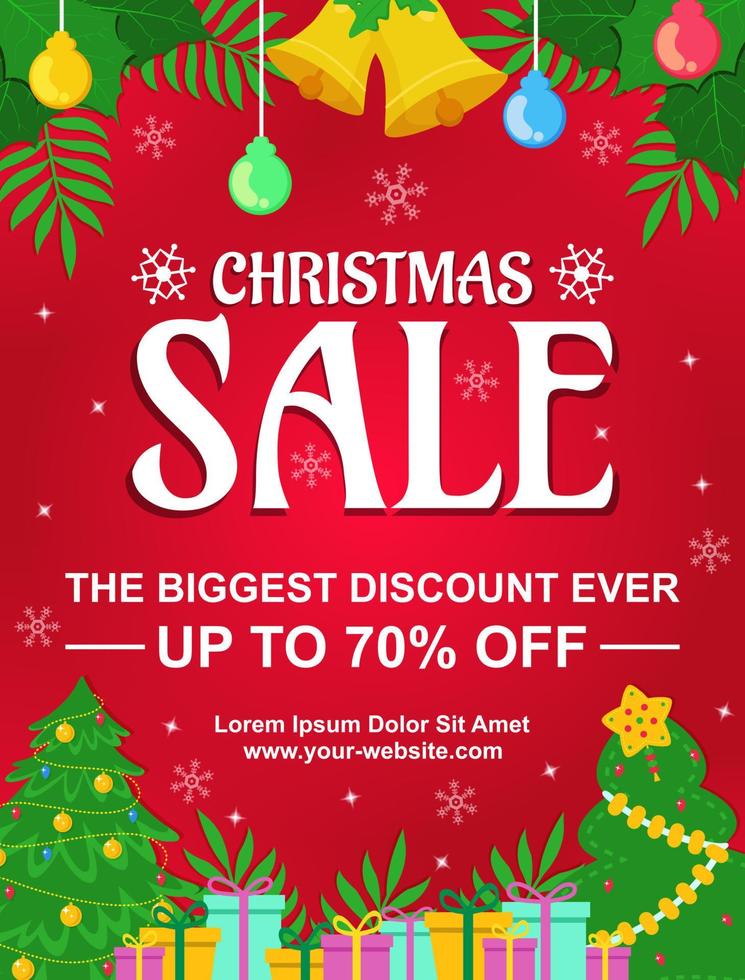 Red Christmas Sale vector
