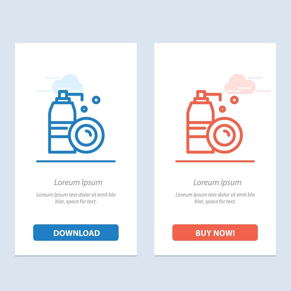 Aerosol Bottle Cleaning Spray  Blue and Red Download and Buy Now web Widget Card Template vector