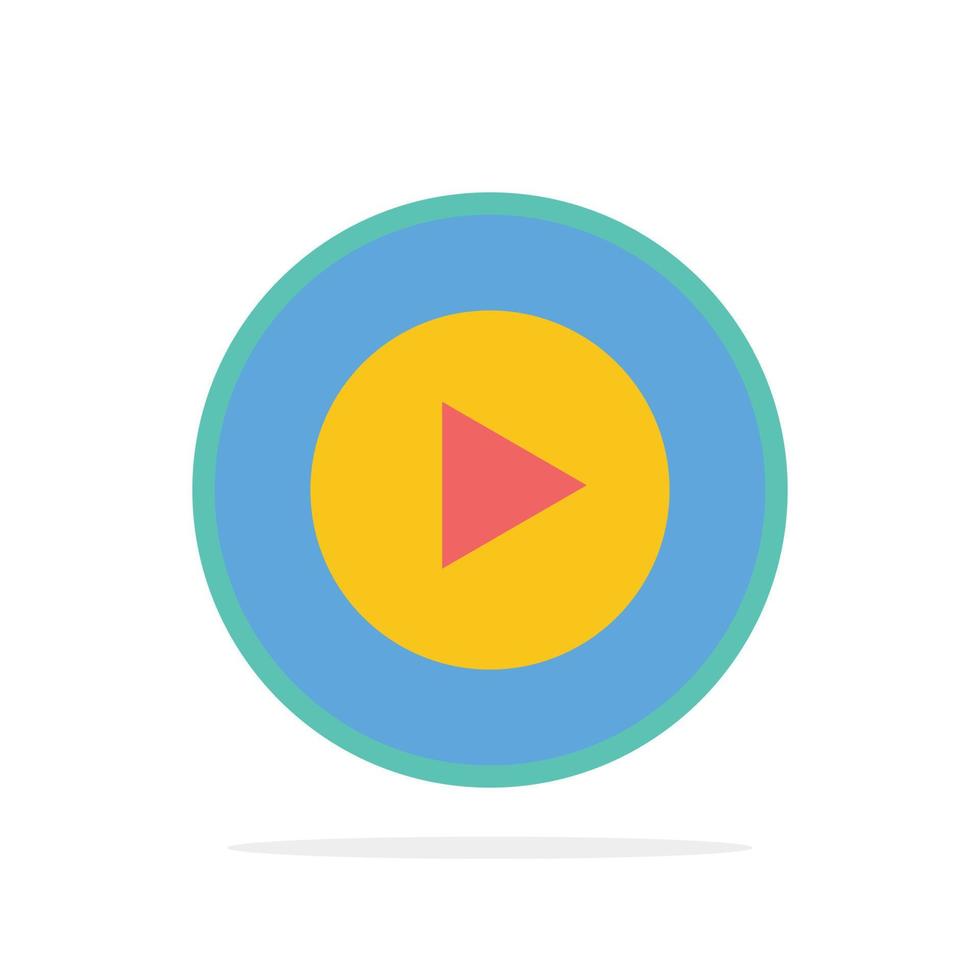 Studio Play Video mp4 Abstract Circle Background Flat color Icon vector