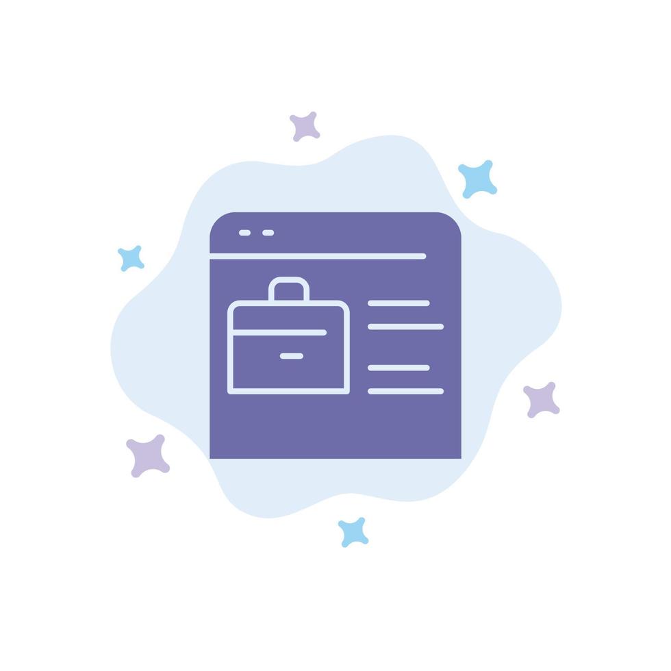 Bag Find Job Job Website Online Portfolio Blue Icon on Abstract Cloud Background vector