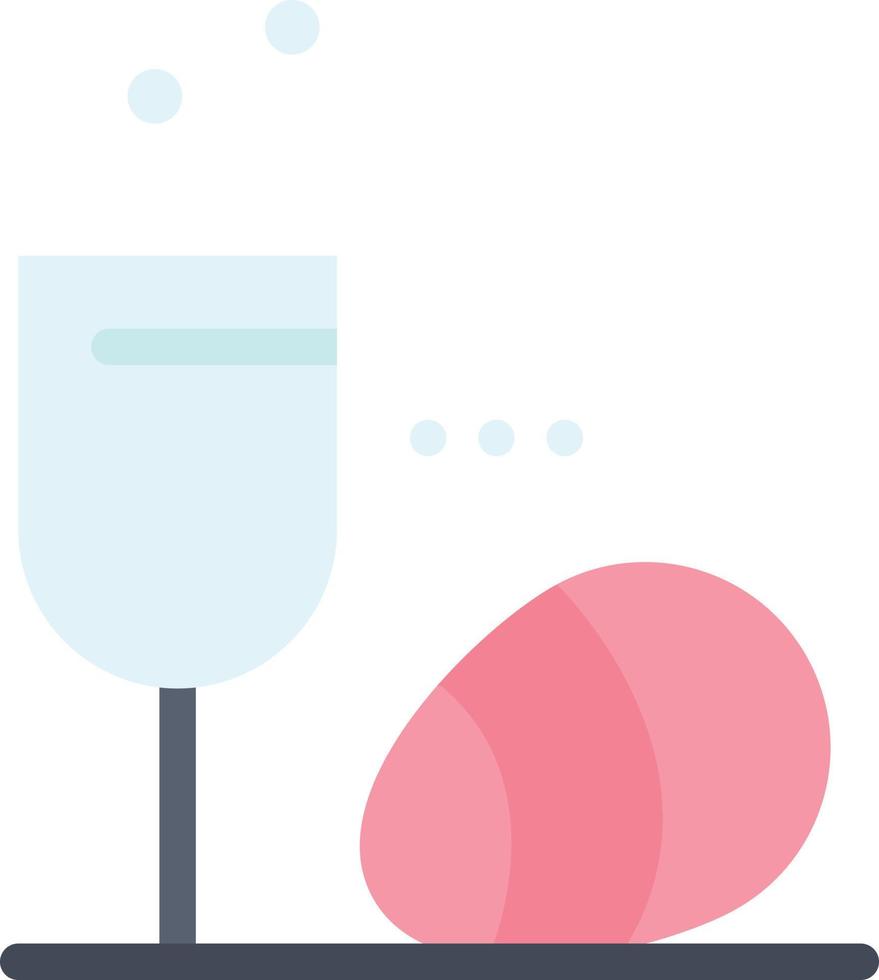 Glass Egg Easter Drink  Flat Color Icon Vector icon banner Template