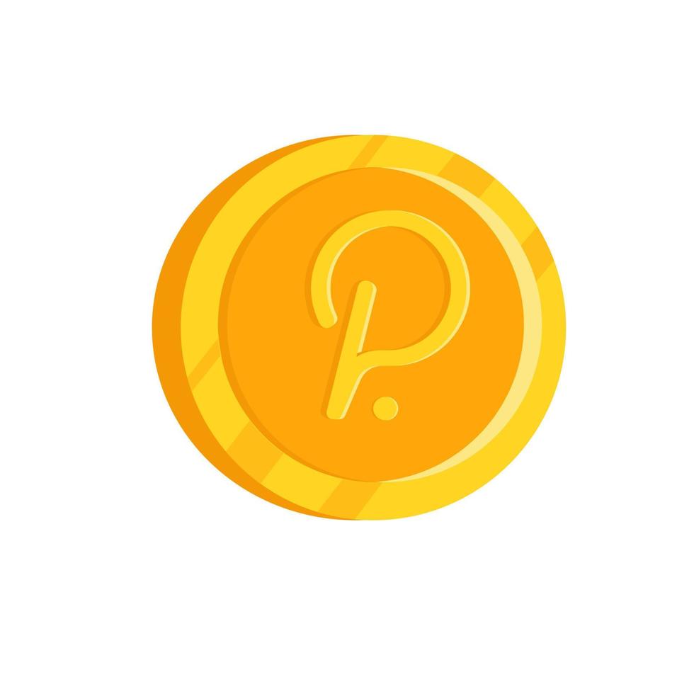 Gold polkadot isolated coin. Vector illustration
