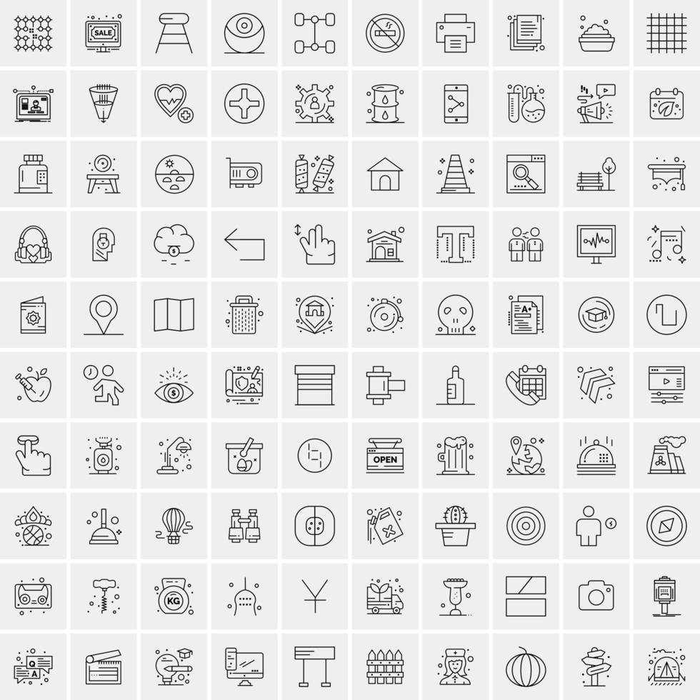 100 Business Icons for web and Print Material vector