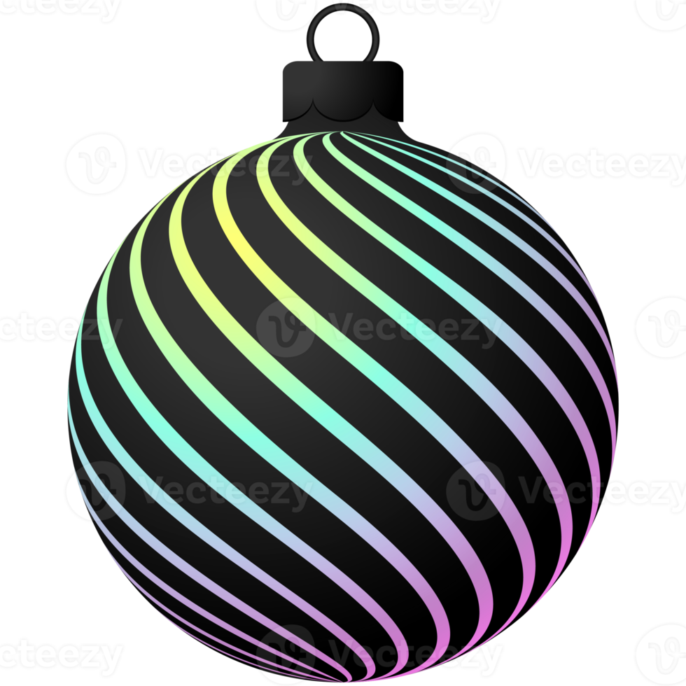 holographic christmas ball isolated graphic png