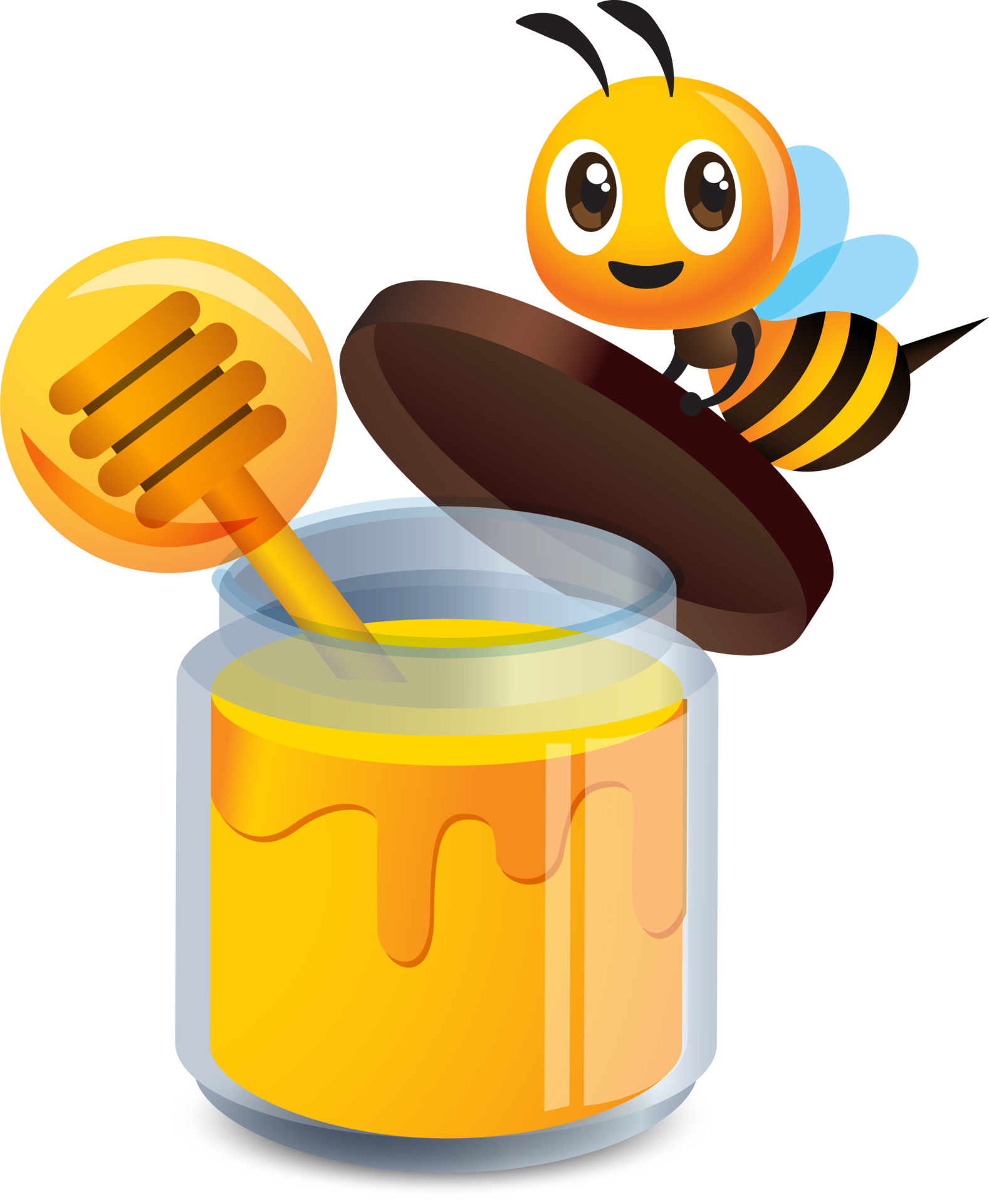 Cartoon Bee Honey Pot Tool Bag 14.8-Inch Multi-Pockets Wide Mouth