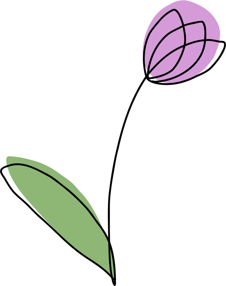 simplicity flower freehand continuous line drawing png