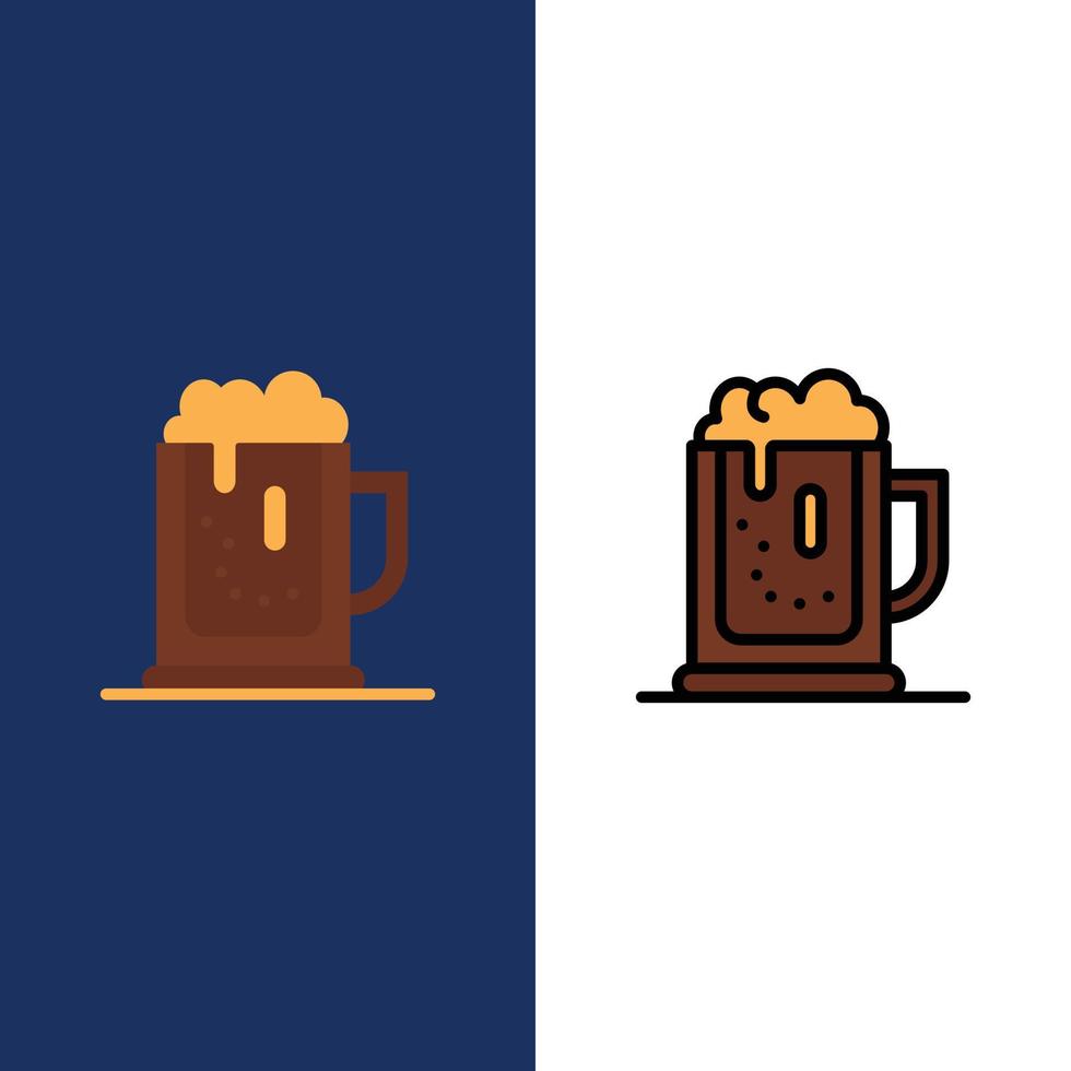 Alcohol party Beer Celebrate Drink Jar  Icons Flat and Line Filled Icon Set Vector Blue Background