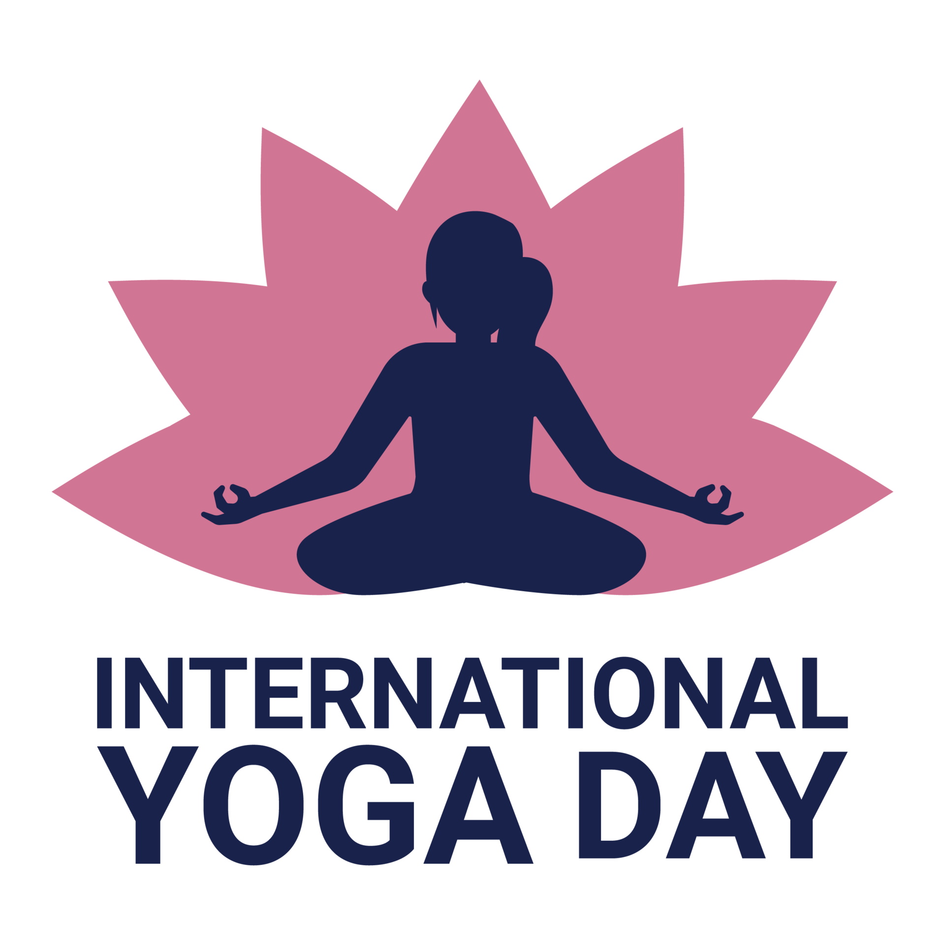 International yoga day special logo PNG image with a woman doing