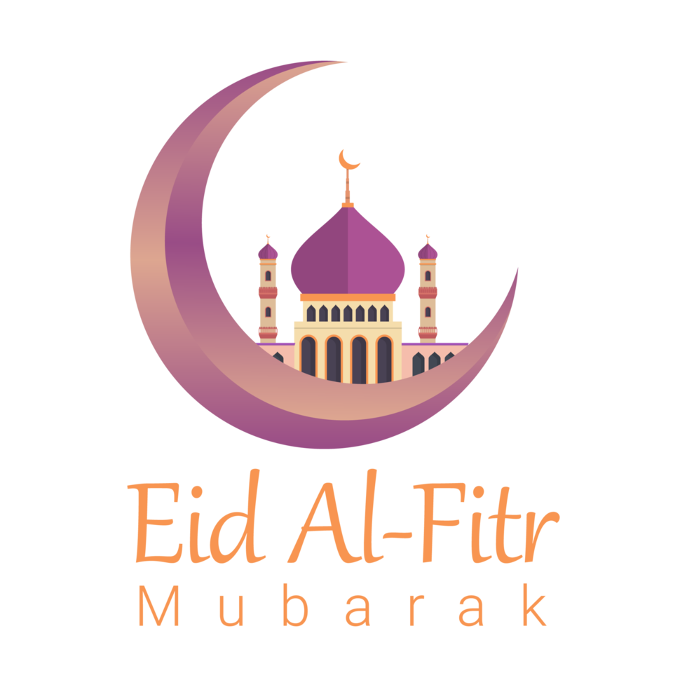 Eid Mubarak celebration design image with mosque and kite. Muslim