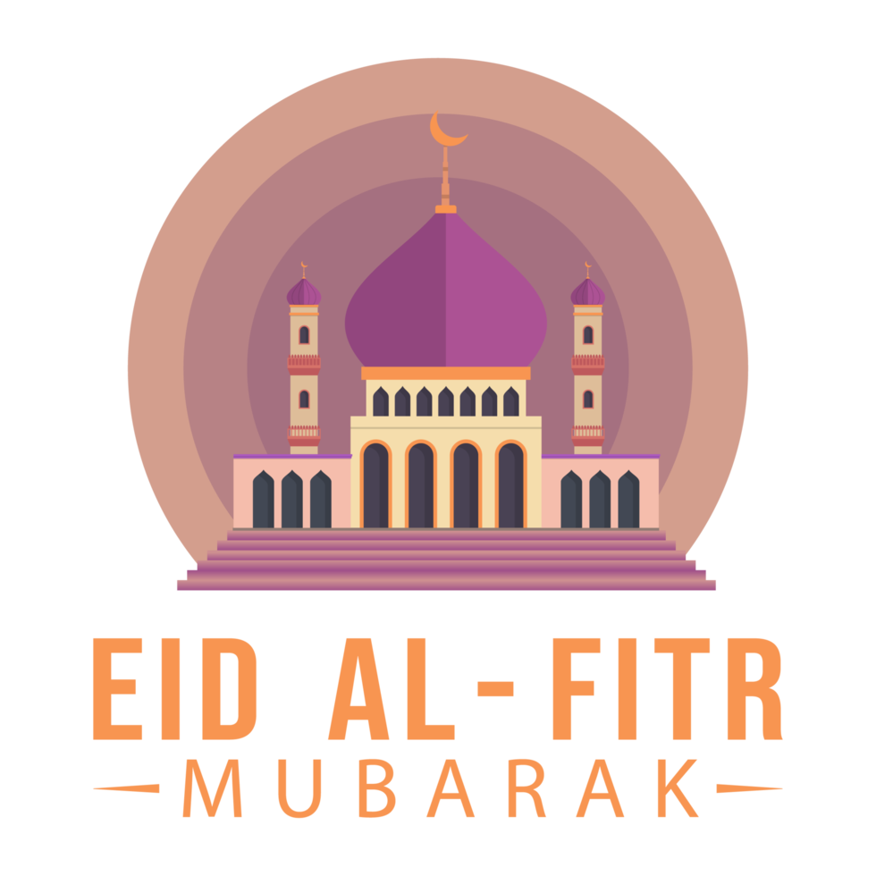 Eid Al-Fitr Mubarak golden text effect on a transparent background. Eid Mubarak celebration, Holy festival of Muslim, Muslim mosque, Multicolor shade, purple, golden text effect, golden. png