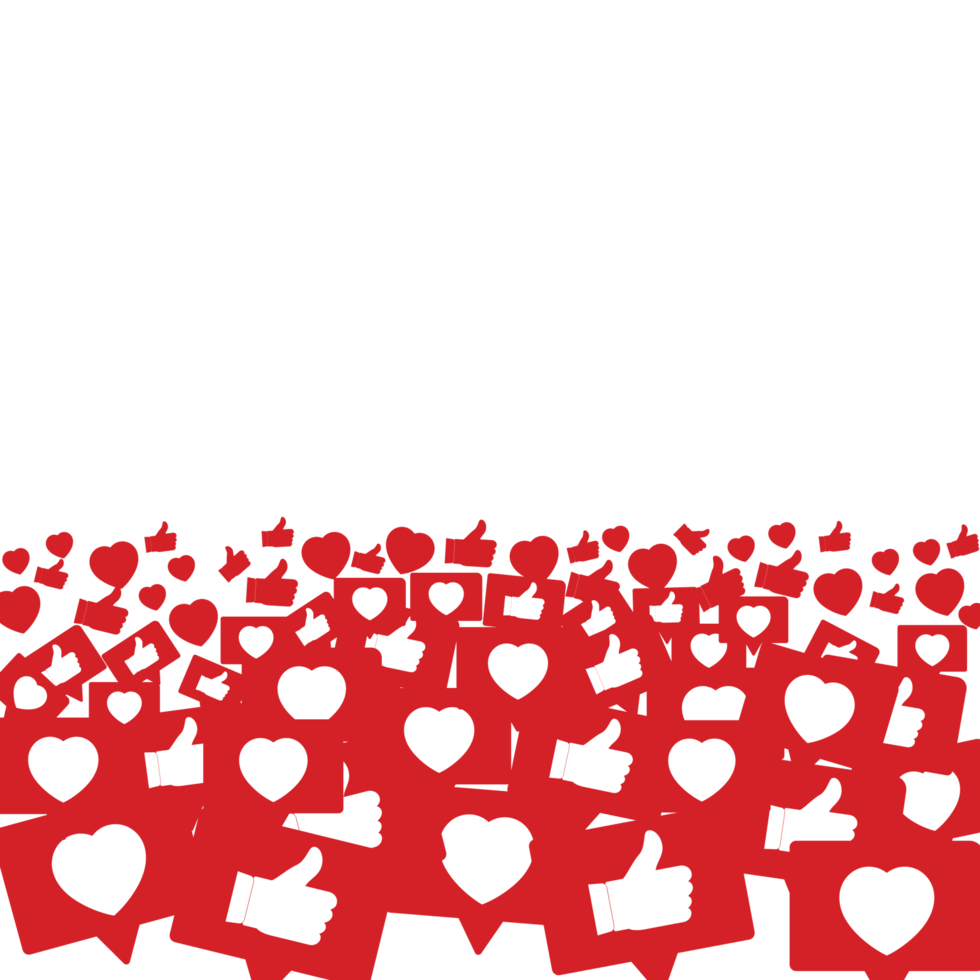 sociaal media mooi kader verzameling met metalen rood liefde vorm geven aan. sociaal media metalen kader element met rood pictogrammen. PNG kader ontwerp met schattig liefde vormen voor sociaal media posten.