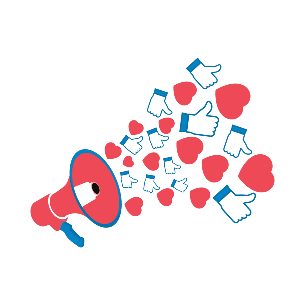 Social media button collection with a microphone. Multiple shape social media button PNG image. Red and blue color social media button collection on a transparent background.
