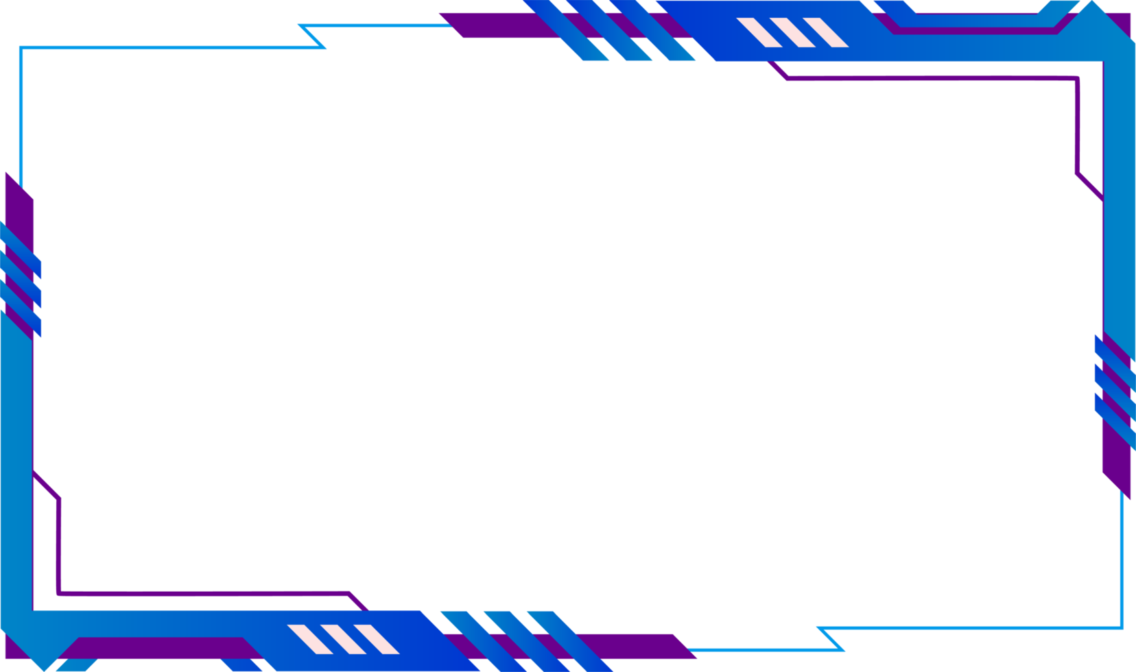 diseño de png de superposición de panel de pantalla de juego simple con color azul. superposición de transmisión en vivo e imagen de borde de transmisión con color azul. interfaz de usuario en línea png con formas abstractas.