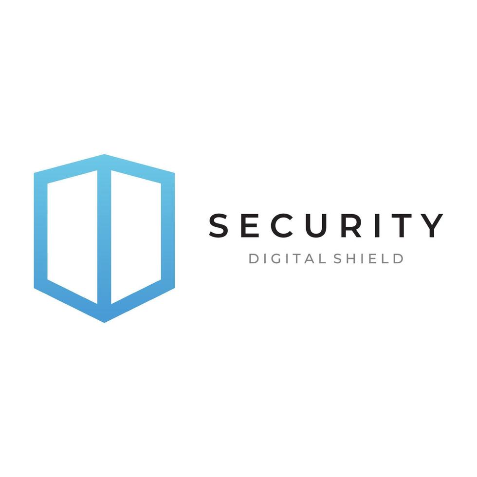 Creative technology digital cyber security logo template design with modern shield and key protection concept. Logo for business, digital and technology. vector