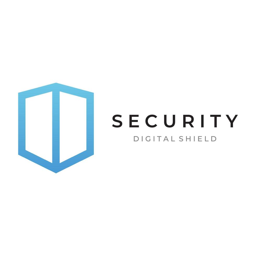 diseño de plantilla de logotipo de seguridad cibernética digital de tecnología creativa con escudo moderno y concepto de protección de clave. logo para negocios, digital y tecnología. vector