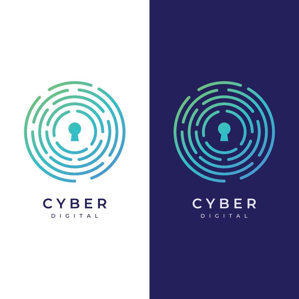 diseño de plantilla de logotipo de seguridad cibernética digital de tecnología creativa con escudo moderno y concepto de protección de clave. logo para negocios, digital y tecnología. vector