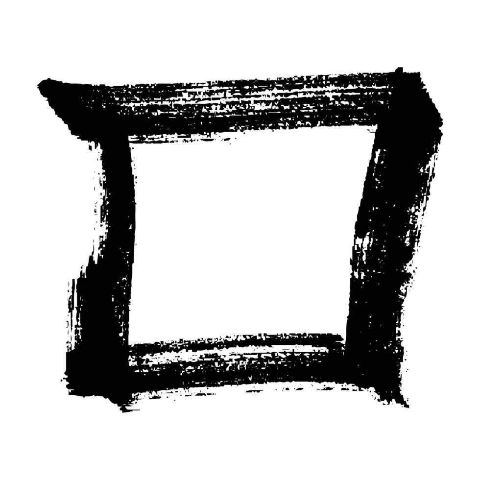 ilustración resaltada dibujada a mano. imágenes prediseñadas de marco de marcador. cuadrado de garabatos de tinta. elemento único vector