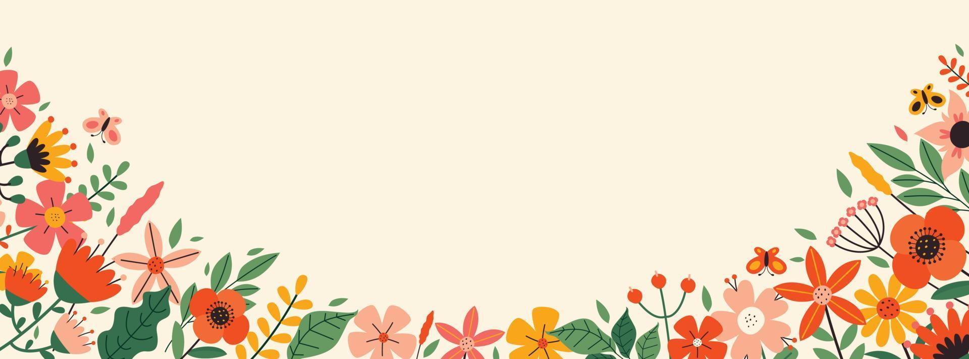 Concept Design With Colorful Flowers vector