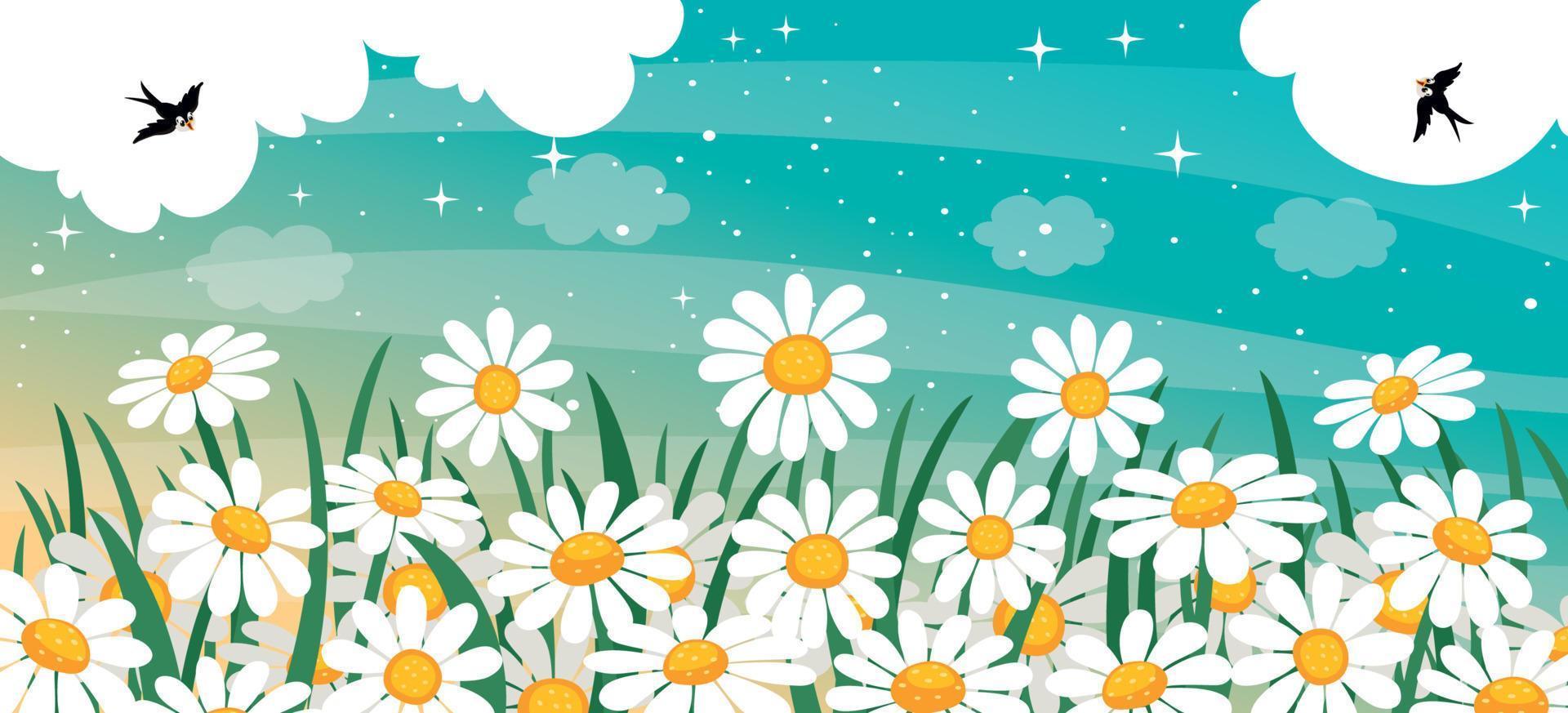 Spring Season Design With Flowers vector