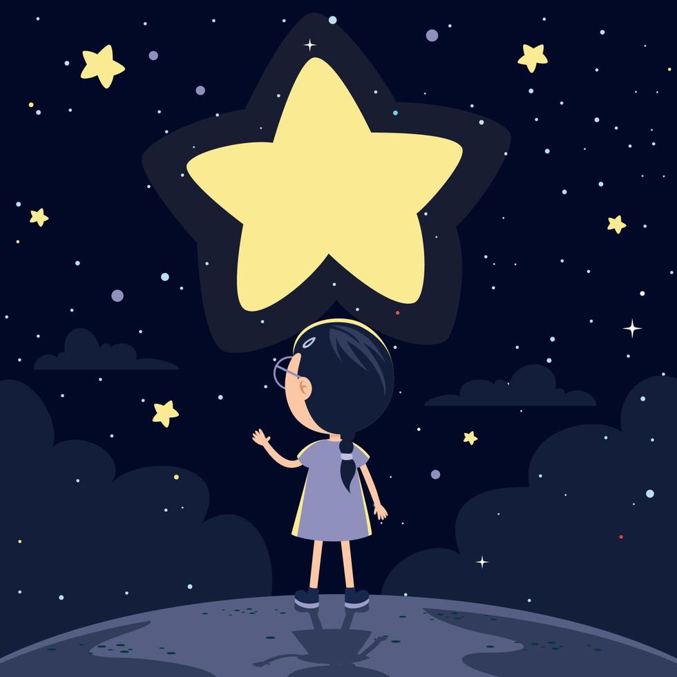 Concept Of Cartoon Character With Sky Elements vector