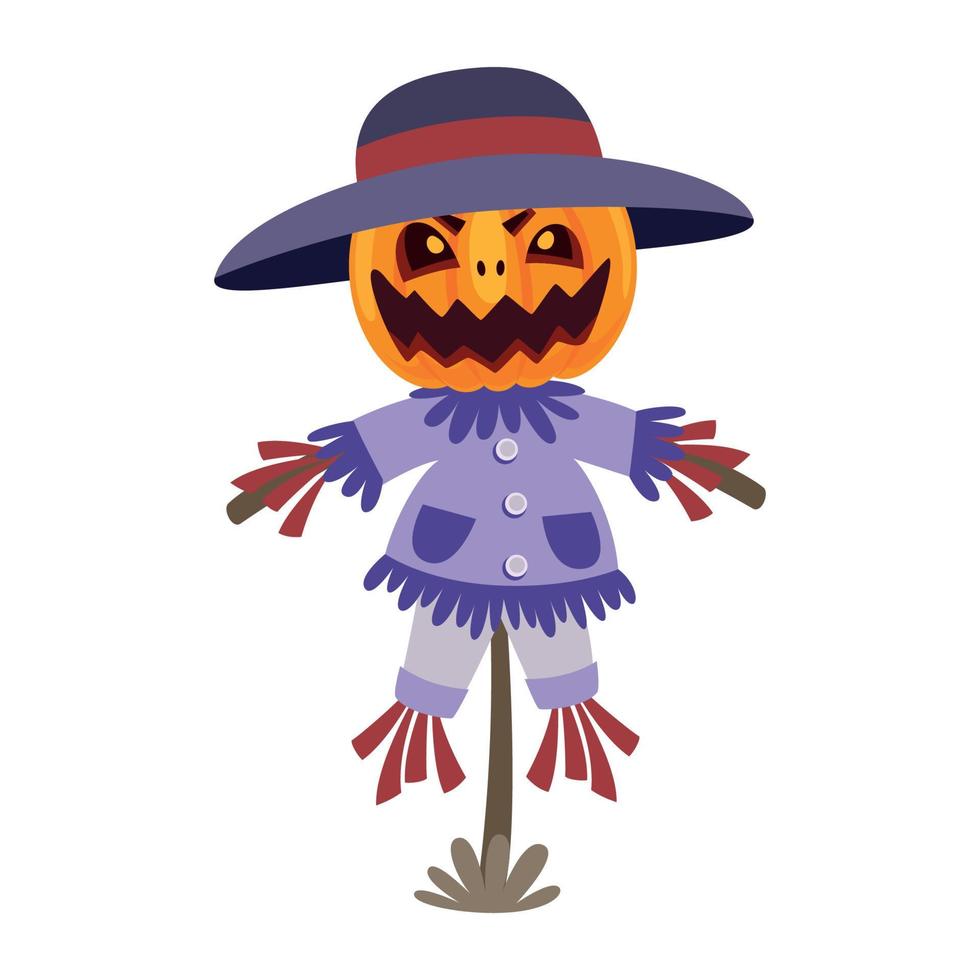 Cartoon Illustration Of A Scarecrow vector