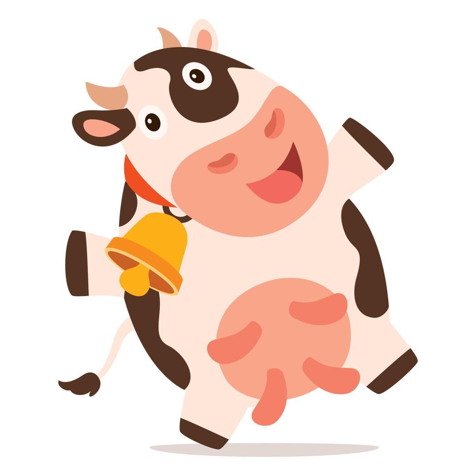 ilustración de dibujos animados de una vaca vector