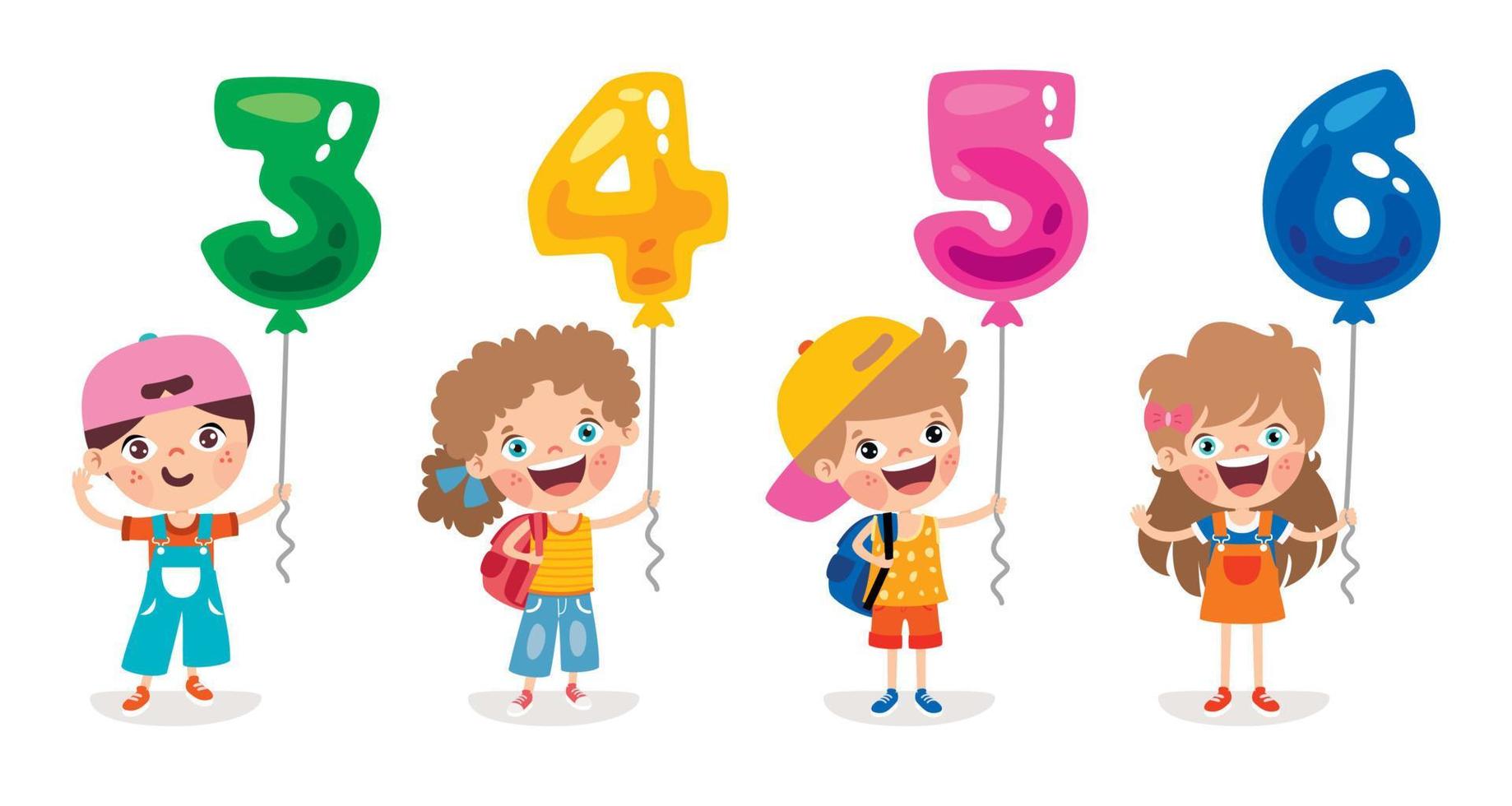 Set Of Colorful Flat Numbers vector