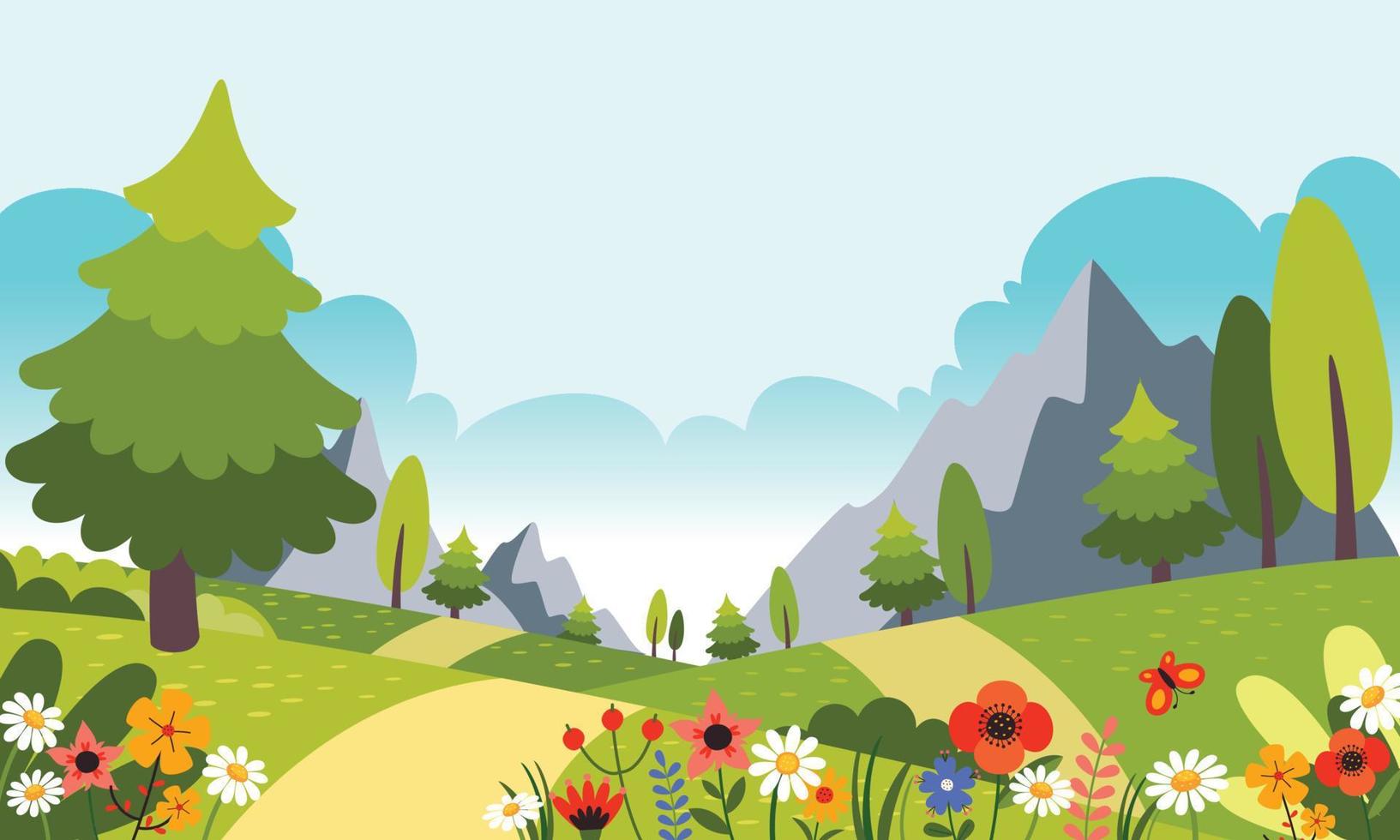 Blank Nature Landscape Scene Vector