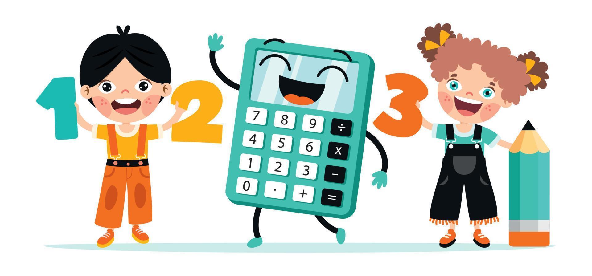 Flat Calculator For Children Education vector