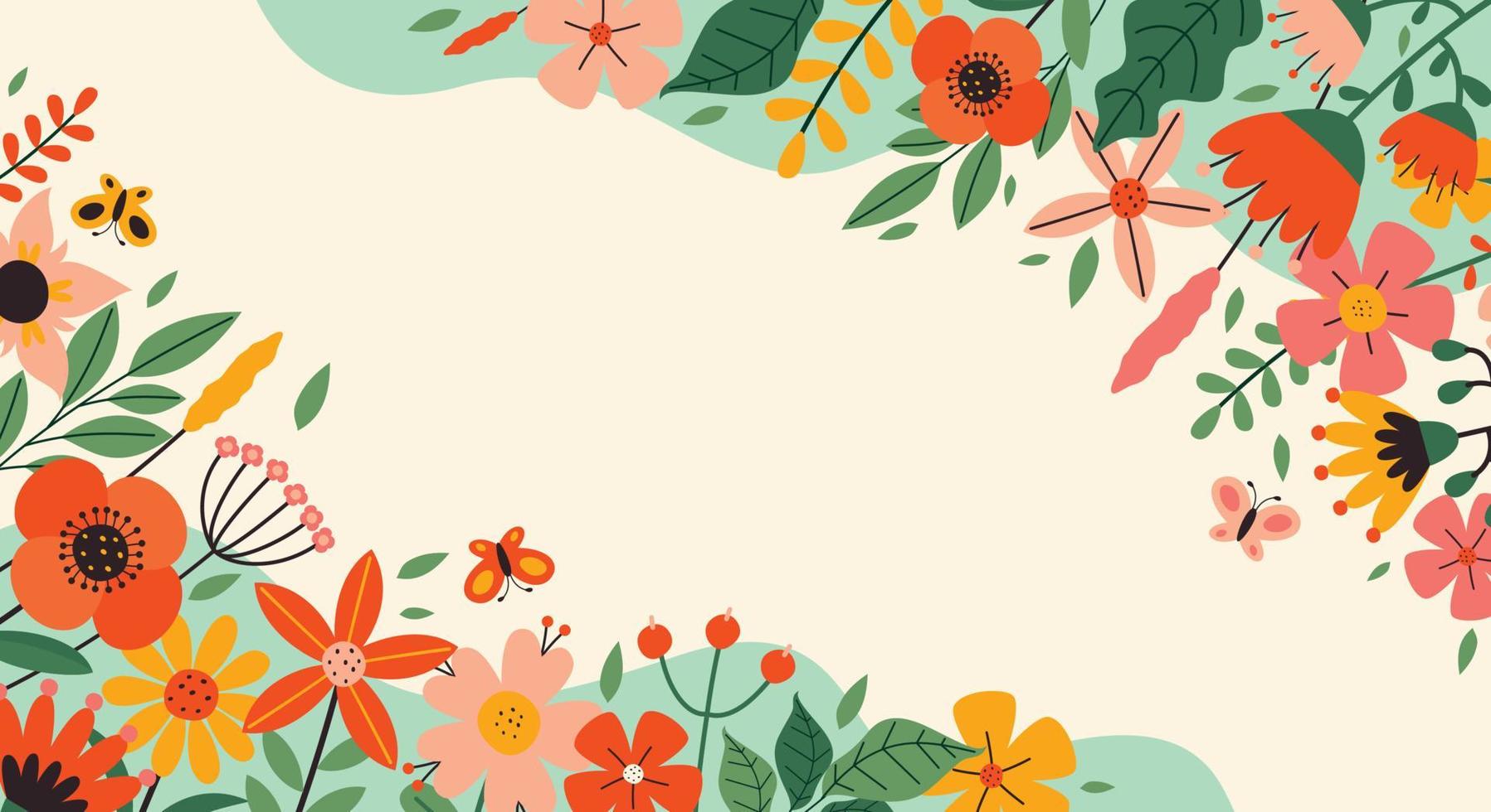 Concept Design With Colorful Flowers vector