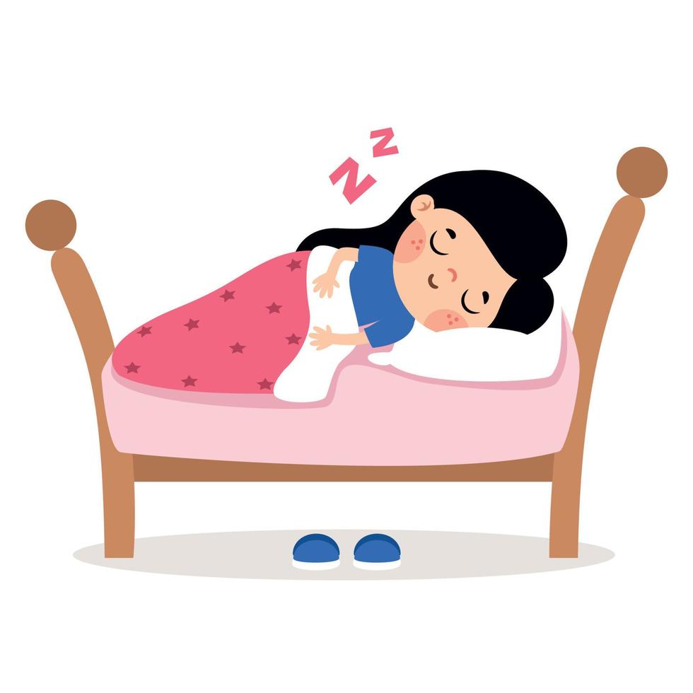 Cartoon Illustration Of Kid Sleeping vector