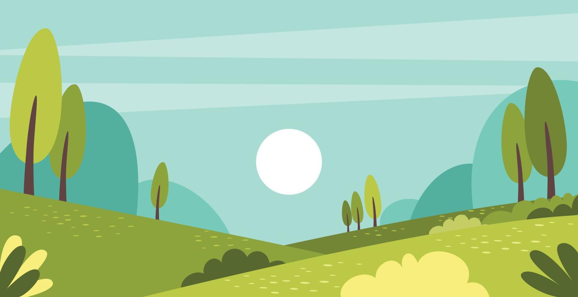 vector de escena de paisaje de naturaleza en blanco