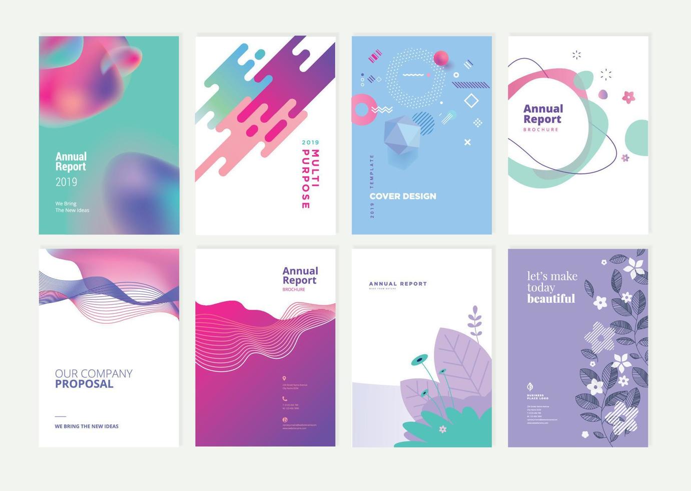 Beauty brochure and annual report Design vector