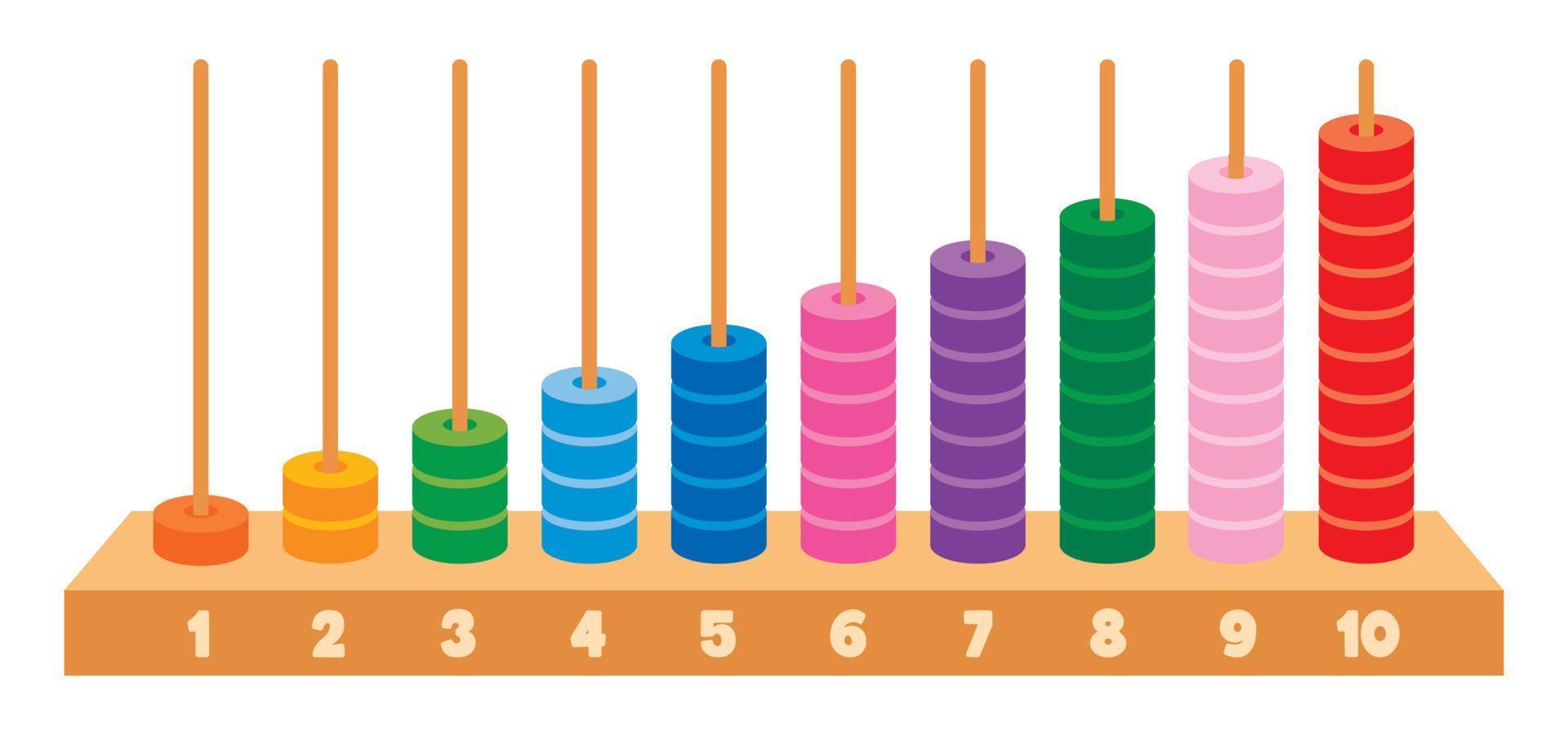 ábaco de juguete para la educación de los niños vector